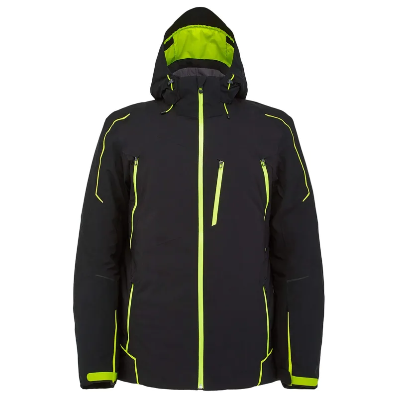 Men's Colour-Block Ski Jacket — 4 Colourways — Black, front view