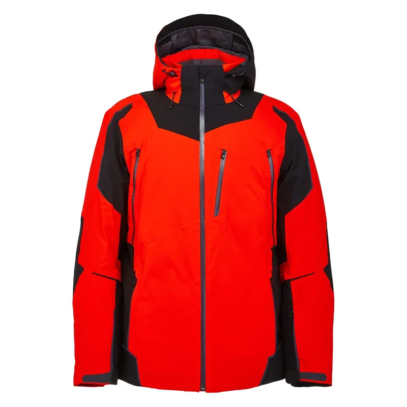 Men's Colour-Block Ski Jacket — 4 Colourways — Red, front view
