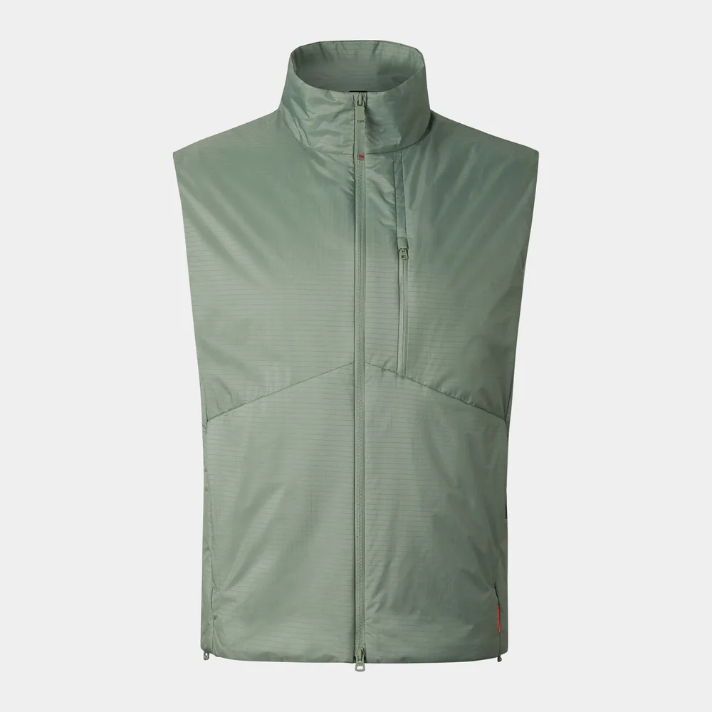 Men’s Cotton-Filled Insulated Vest — 4 Colourways — Sage Green, front view
