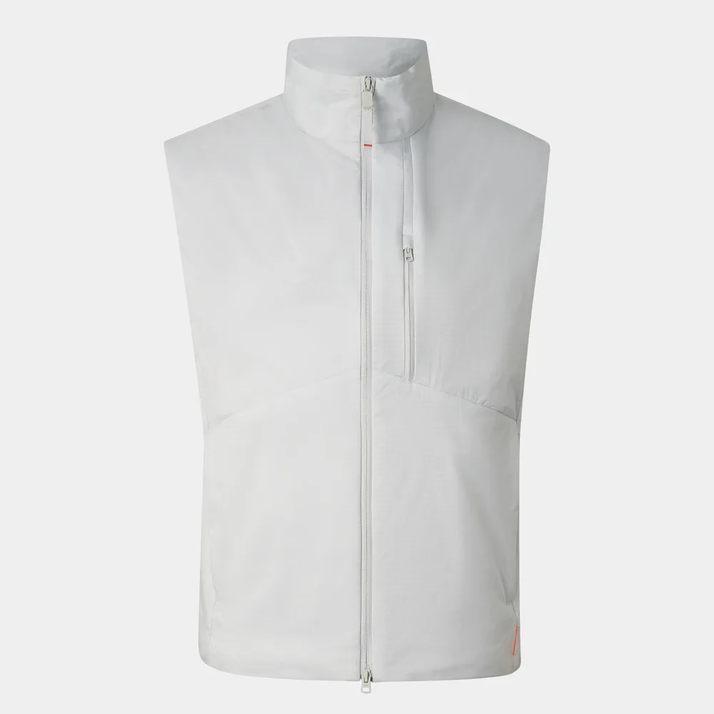Men’s Cotton-Filled Insulated Vest — 4 Colourways — White, front view