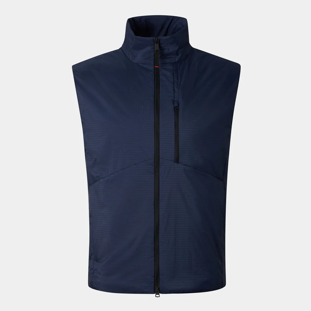 Men’s Cotton-Filled Insulated Vest — 4 Colourways — Dark Blue, front view