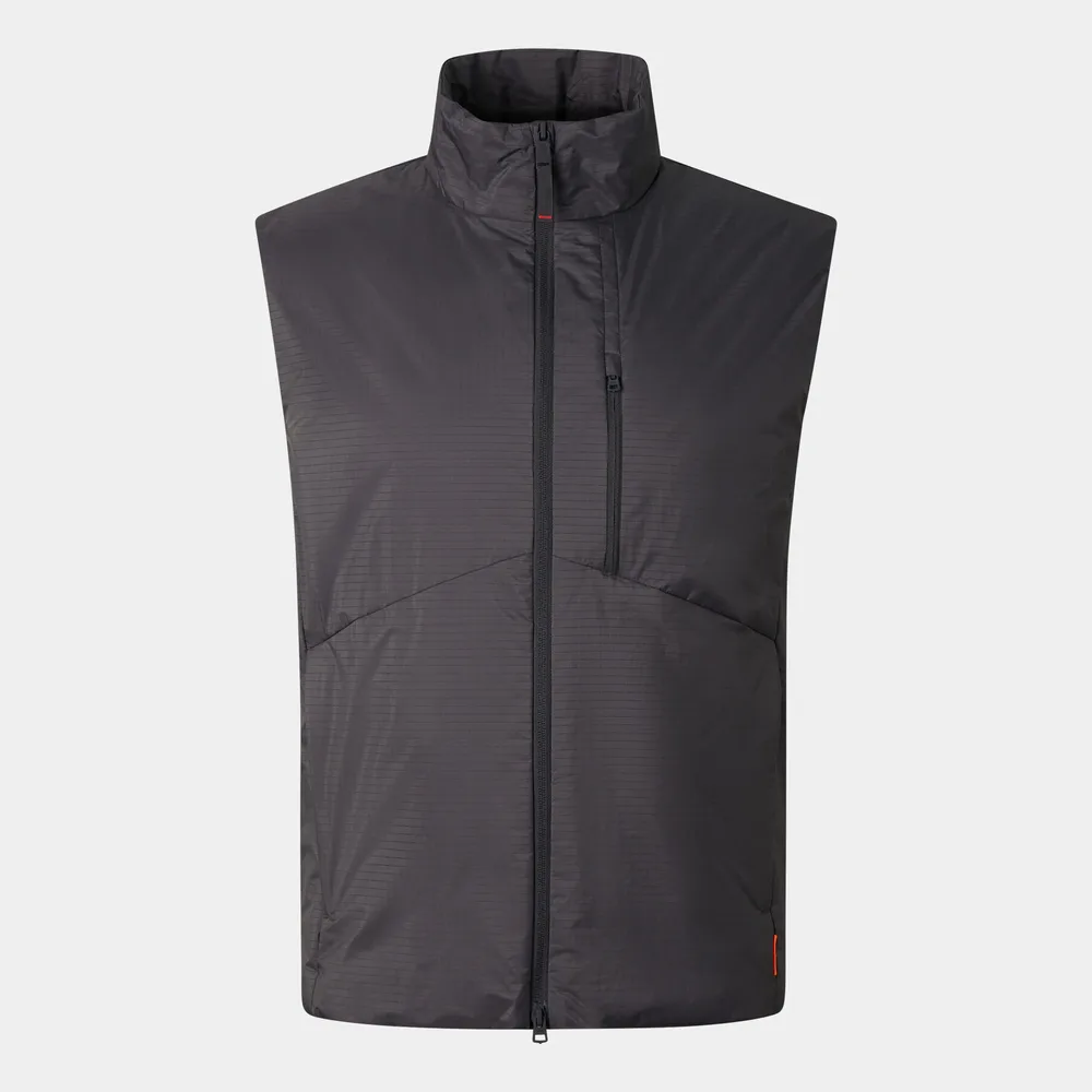 Men’s Cotton-Filled Insulated Vest — 4 Colourways — Black, front view