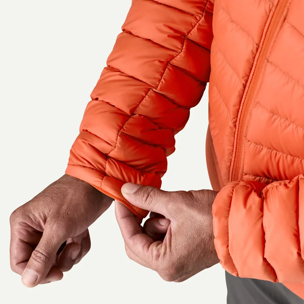 Men’s Cotton-Filled Puffer Jacket — 5 Colourways — Orange, cuff detail