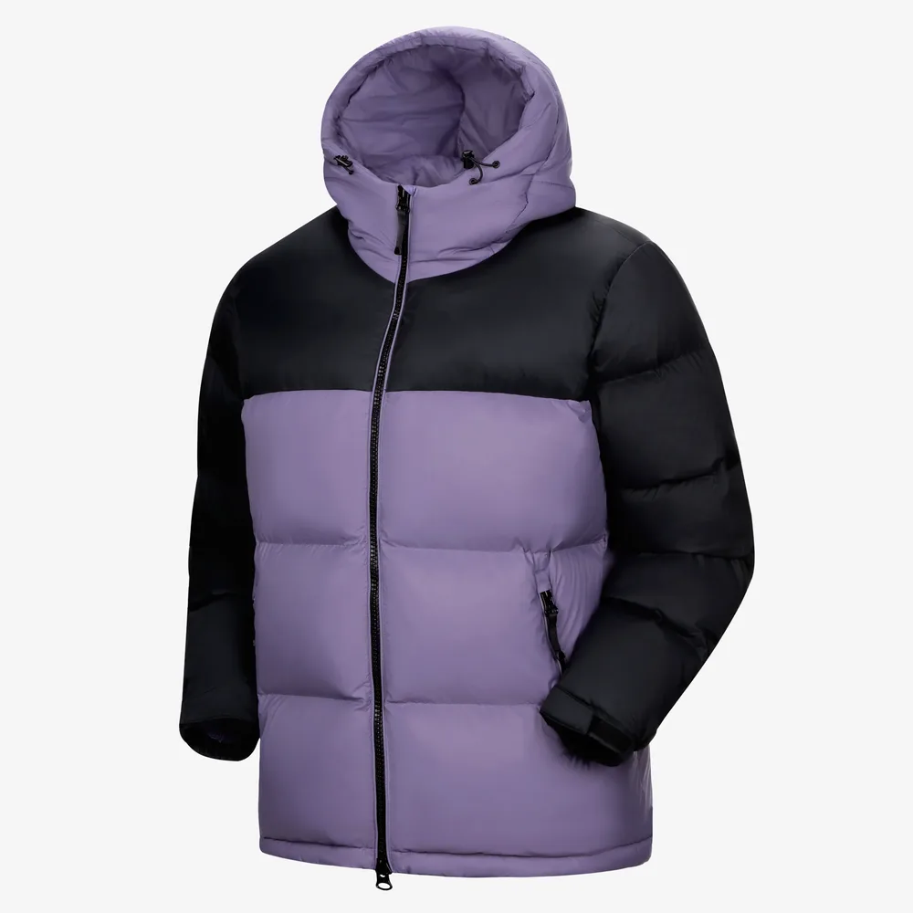 Men’s Cotton-Filled Puffer Jacket — 5 Colourways — Purple & Black, front view