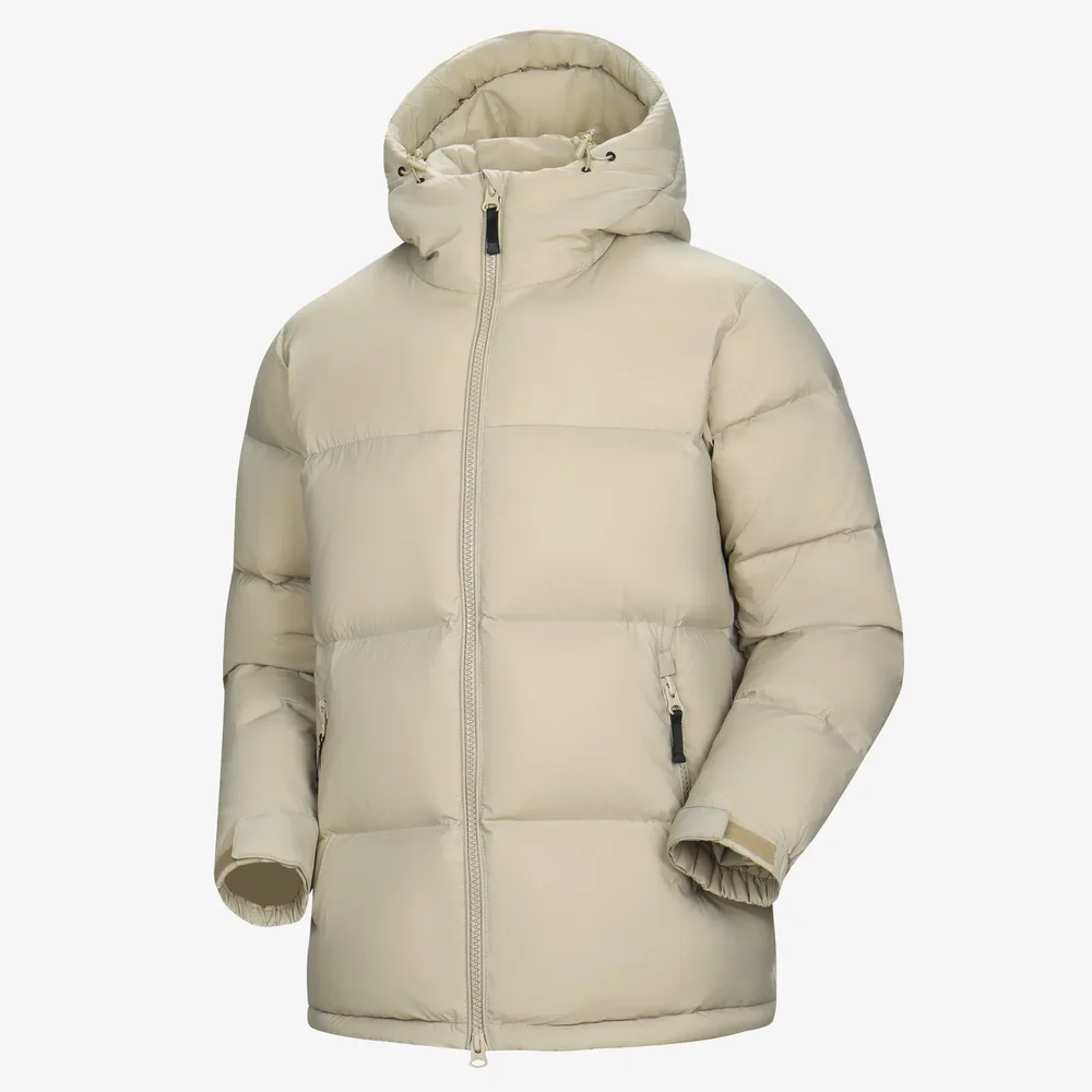 Men’s Cotton-Filled Puffer Jacket — 5 Colourways — Beige, front view