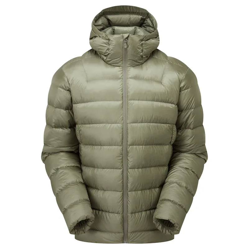 Men’s Cotton-Filled Puffer Jacket — Olive, Red & Navy — Olive Green, front view