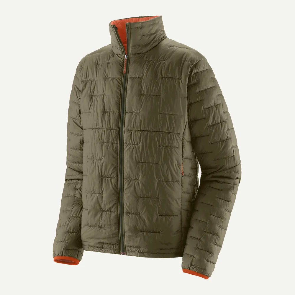 Men’s Cotton-Filled Quilted Jacket — 5 Colourways — Olive Green, front view