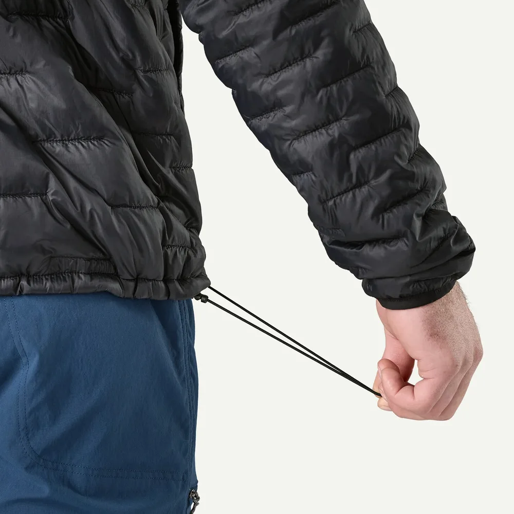 Men’s Cotton-Filled Quilted Jacket — 5 Colourways — Black, hem drawcord detail