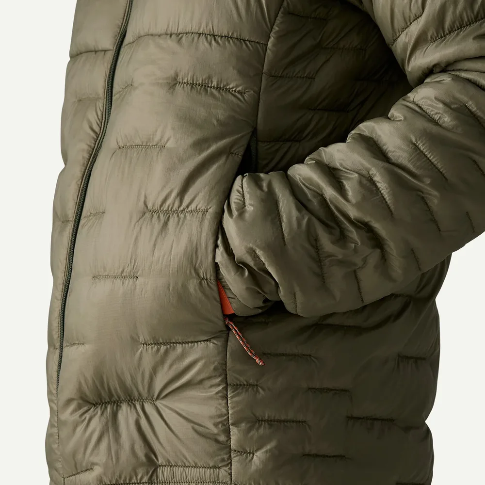 Men’s Cotton-Filled Quilted Jacket — 5 Colourways — Olive Green, pocket and sleeve detail