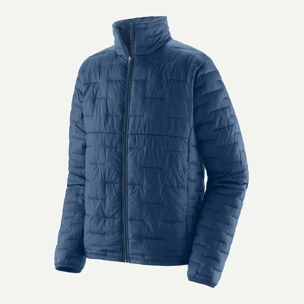Men’s Cotton-Filled Quilted Jacket — 5 Colourways — Blue, front view