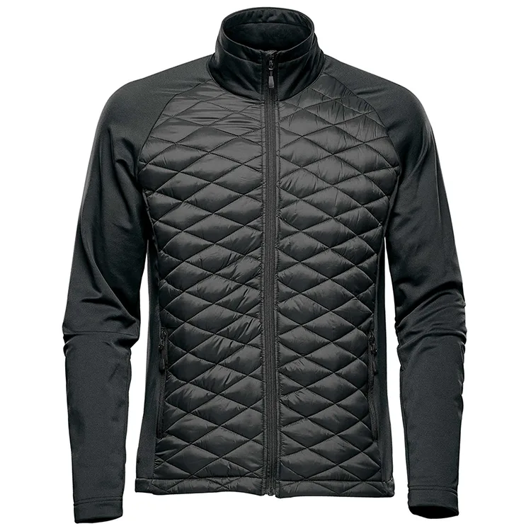 Men’s Diamond-Quilted Jacket — Black — Black, front view