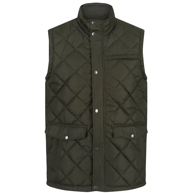 Men’s Diamond-Quilted Vest — Dark Olive — Dark Olive, front view