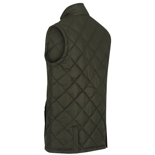 Men’s Diamond-Quilted Vest — Dark Olive — Dark Olive, side view