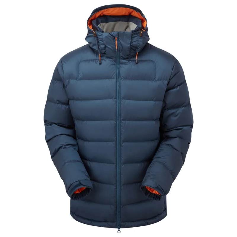 Men’s Down Jacket — Navy, Dark Green & Black — Navy, front view