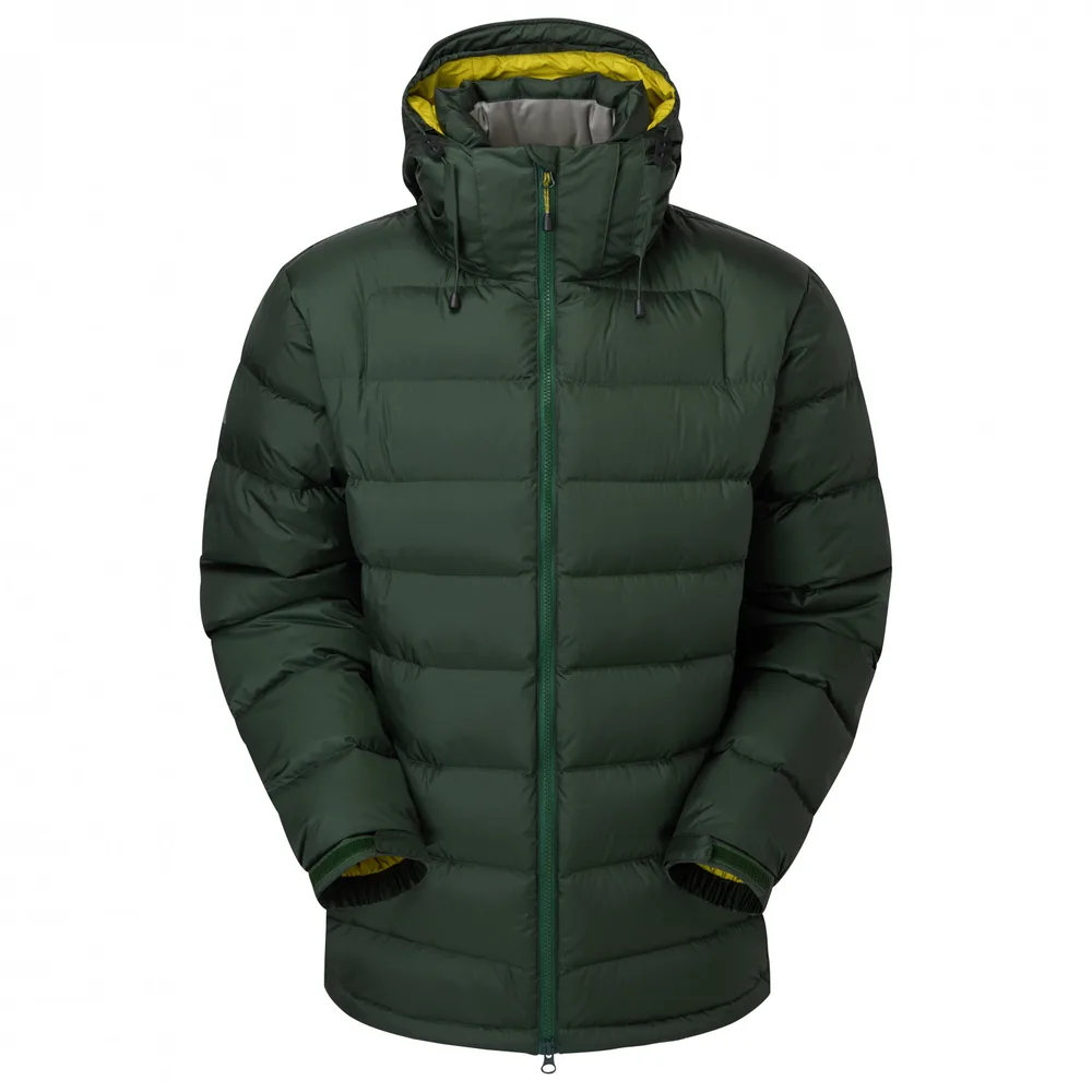 Men’s Down Jacket — Navy, Dark Green & Black — Dark Green, front view