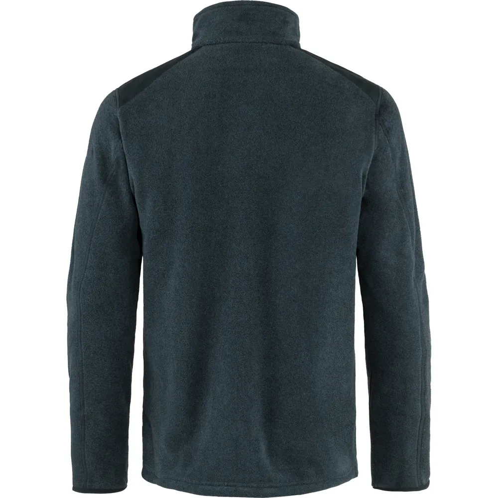 Men’s Fleece Jacket — Army Green & Navy — Navy, back view