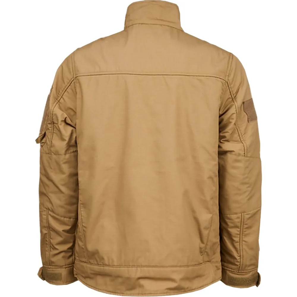 Men’s Fleece Jacket — Brown, Black & Army Green — Brown, back view