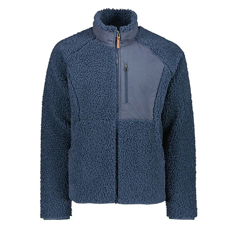 Men’s Fleece Jacket — Navy & White — Navy, front view