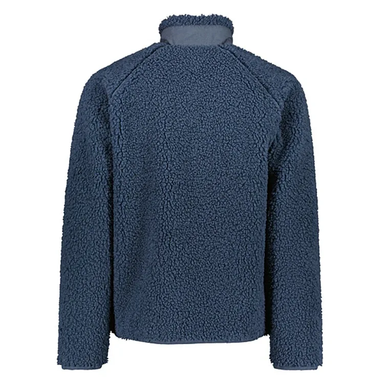 Men’s Fleece Jacket — Navy & White — Navy, back view