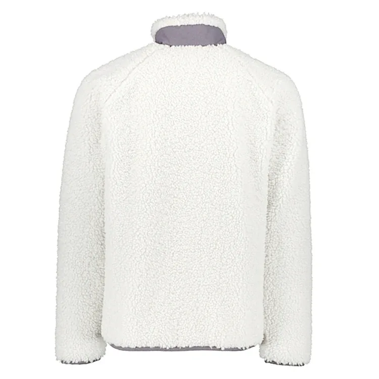 Men’s Fleece Jacket — Navy & White — White, back view