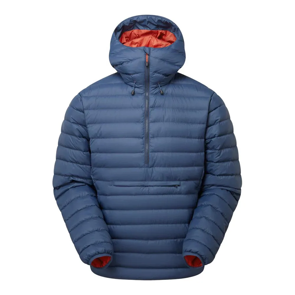 Men’s Half-Zip Quilted Jacket — Blue — Blue, front view