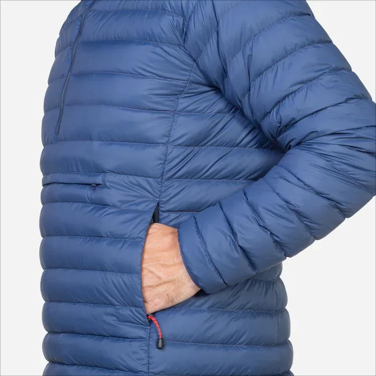 Men’s Half-Zip Quilted Jacket — Blue — Blue, side pocket detail