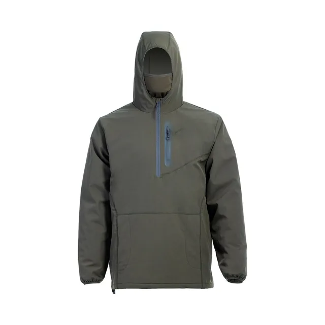 Men’s Half-Zip Softshell Pullover — Army Green — Army Green, front view