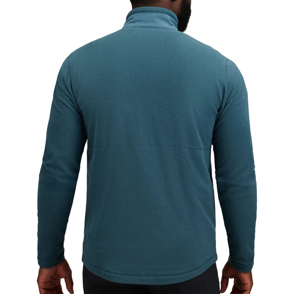 Men’s Half-Zip Softshell Pullover — Blue & Black — Blue, back view