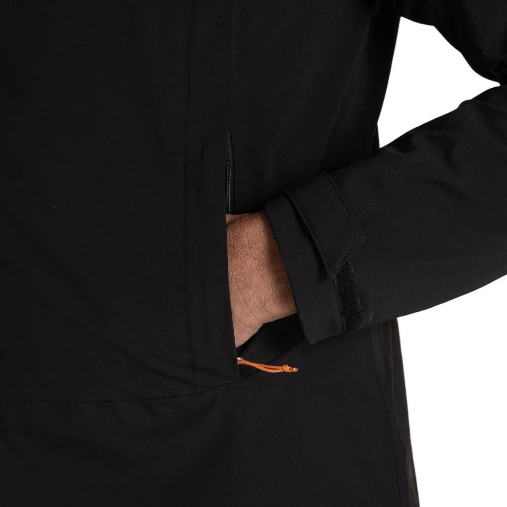 Men’s Hardshell Jacket — 5 Colourways — Black, pocket detail
