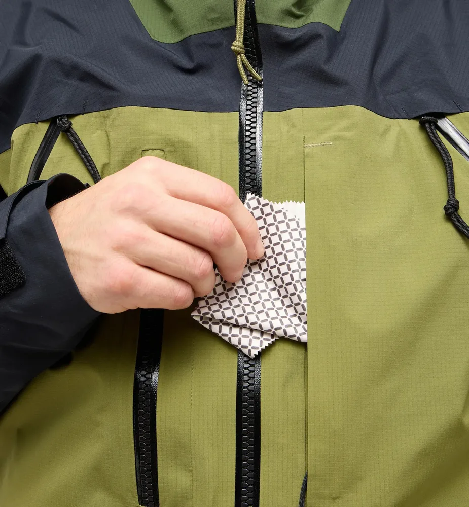 Men's Hard Shell Jacket — Army Green — Army Green, chest pocket and goggle wipe detail
