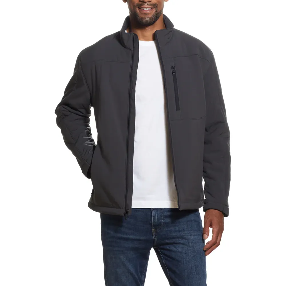 Men’s Hardshell Jacket — Grey — Grey, open model view