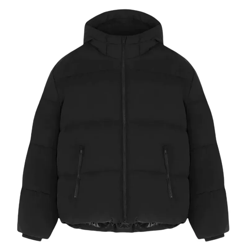 Men's Hooded Bubble Puffer Jacket — 3 Colourways — Black, front view