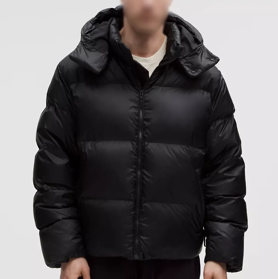 Men’s Hooded Cotton-Filled Puffer Jacket — 4 Colourways — Black, front view, worn