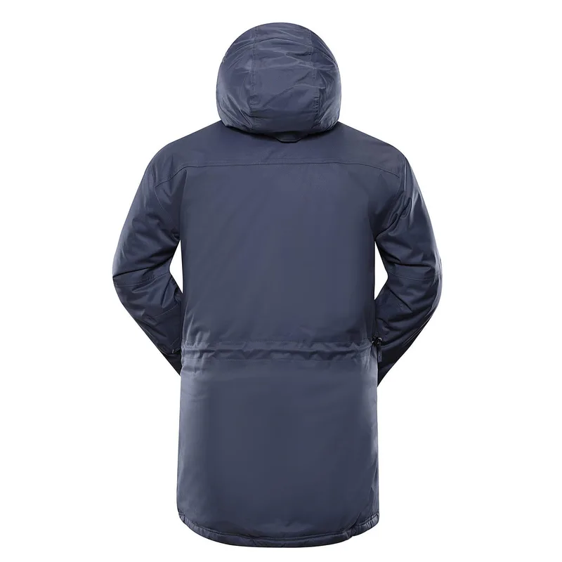 Men's Hooded Down Puffer Jacket — Navy — Navy, back view