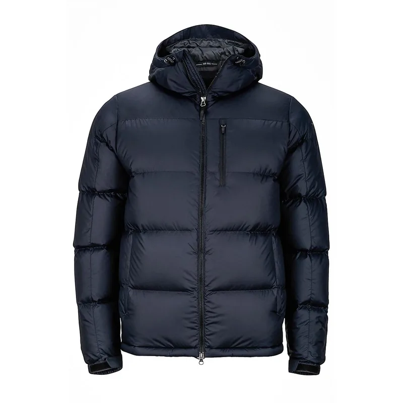 Men's Hooded Duck Down Puffer Jacket — 3 Colourways — Navy, front view