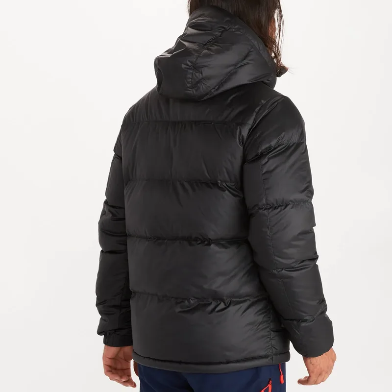 Men's Hooded Duck Down Puffer Jacket — 3 Colourways — Black, back view