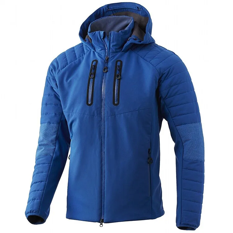 Men’s Hooded Insulated Jacket — 3 Colourways — Blue, front view