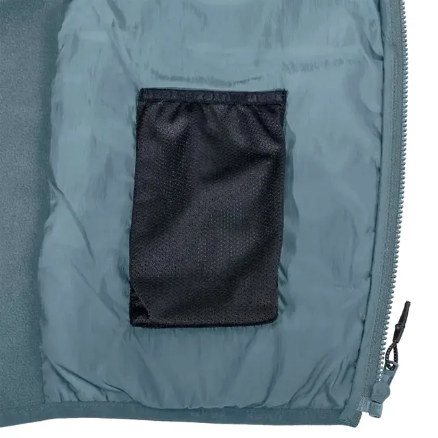 Men’s Hooded Insulated Jacket — Slate Blue & Dark Blue — Slate Blue, interior mesh pocket