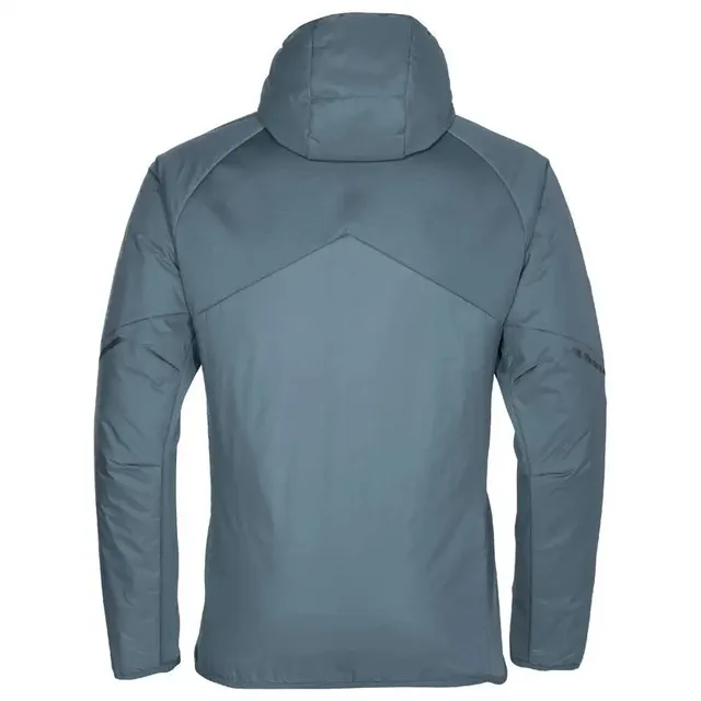 Men’s Hooded Insulated Jacket — Slate Blue & Dark Blue — Slate Blue, back view