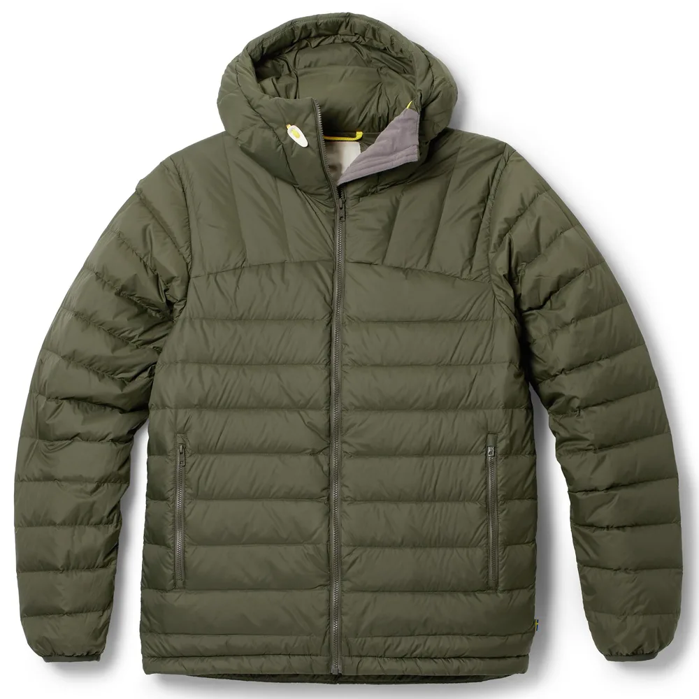 Men’s Hooded Packable Puffer Jacket — 3 Colourways — Army Green, front view