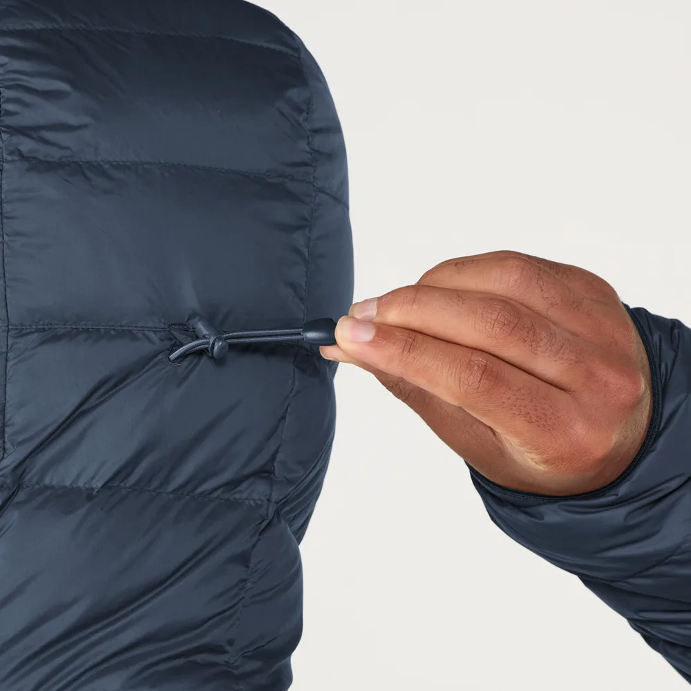 Men’s Hooded Packable Puffer Jacket — 3 Colourways — Dark Blue, pocket detail