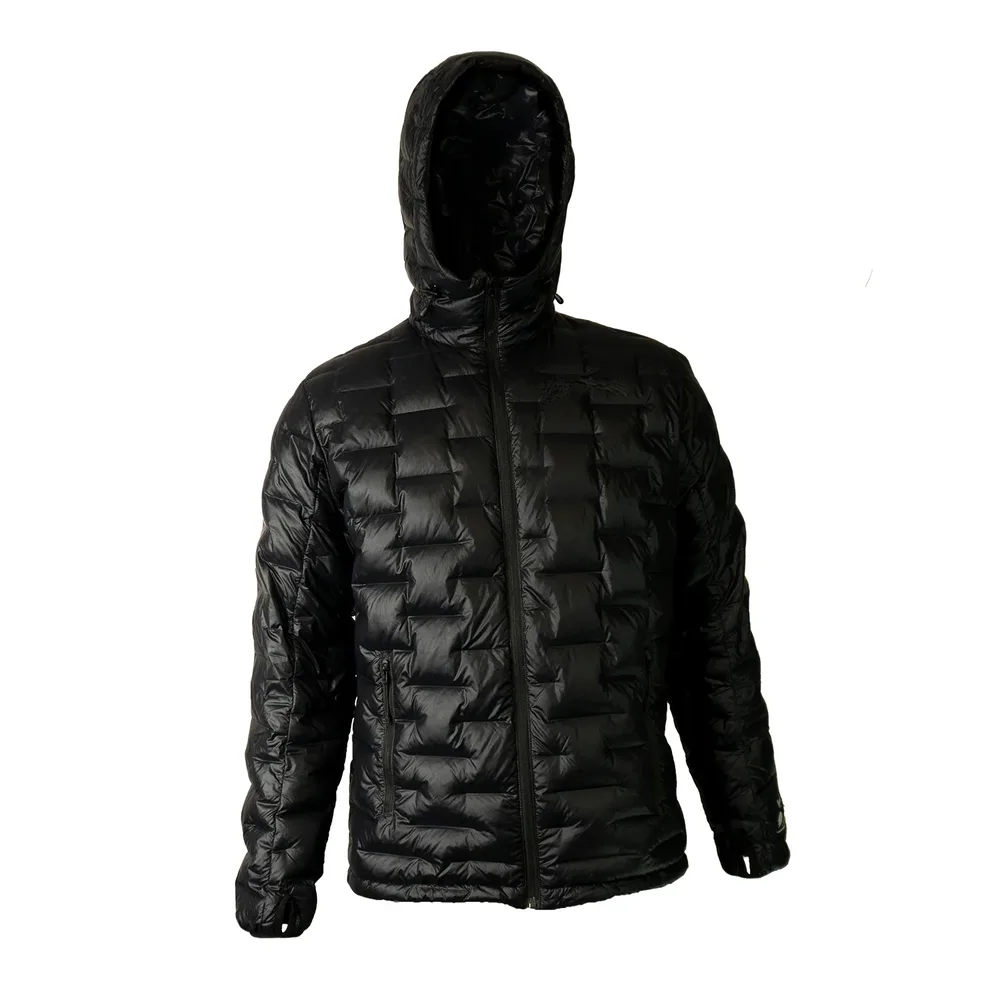 Men’s Hooded Padded Jacket — 3 Colourways — Black, front view, hood up