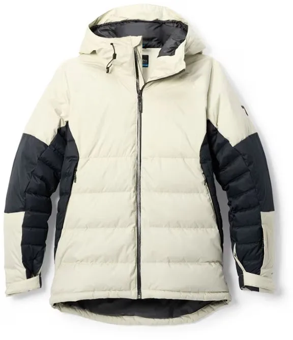 Men’s Hooded Padded Jacket — Cream & Black — Cream & Black, front view