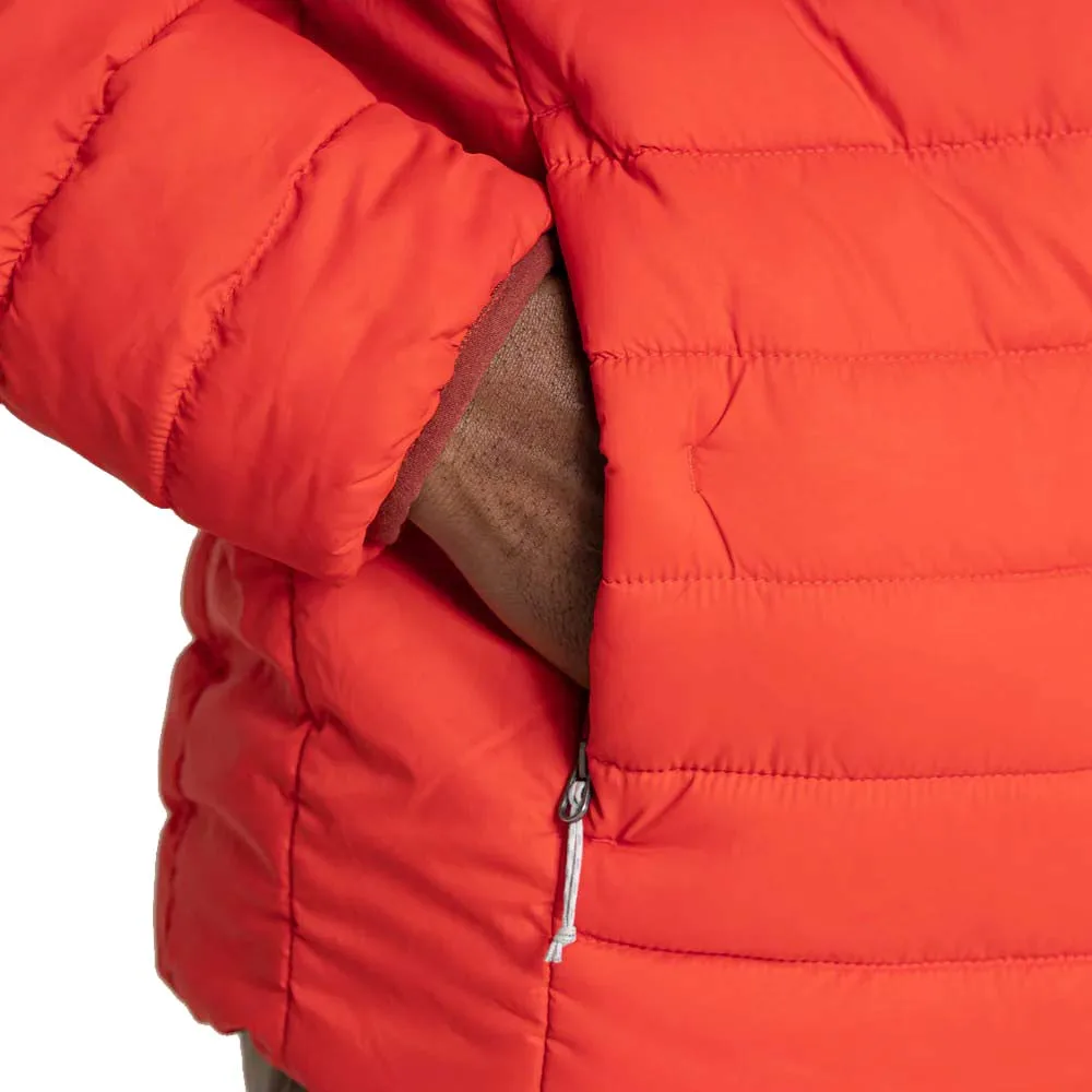 Men’s Hooded Padded Jacket — Navy & Red — Red, cuff and hem detail