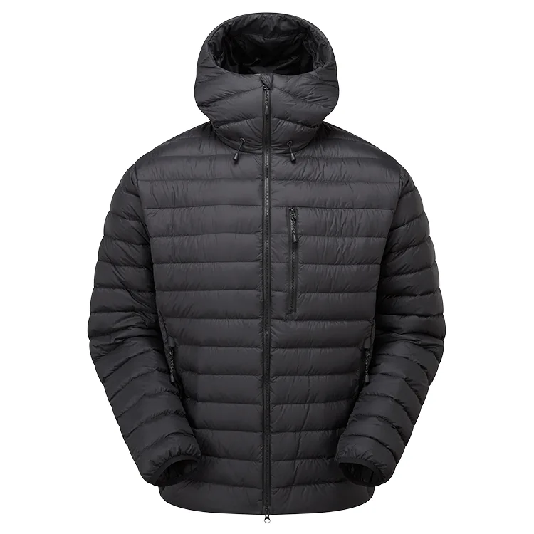 Men’s Hooded Puffer Jacket — 5 Colourways — Black, front view