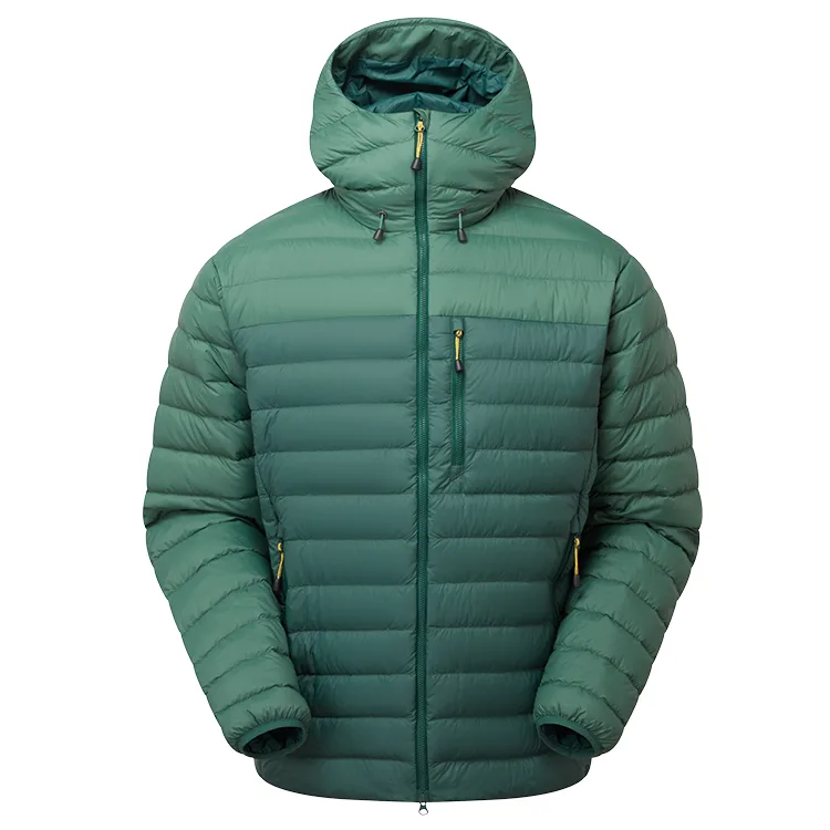 Men’s Hooded Puffer Jacket — 5 Colourways — Green, front view