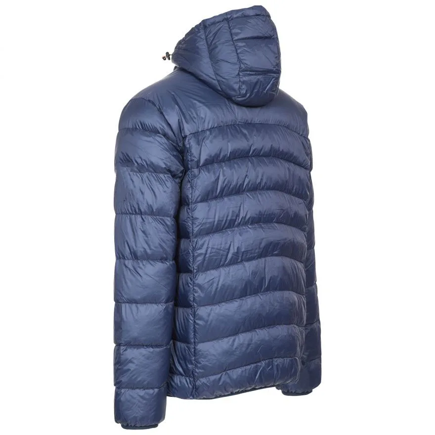 Men’s Hooded Puffer Jacket — Navy — Navy, back and side view