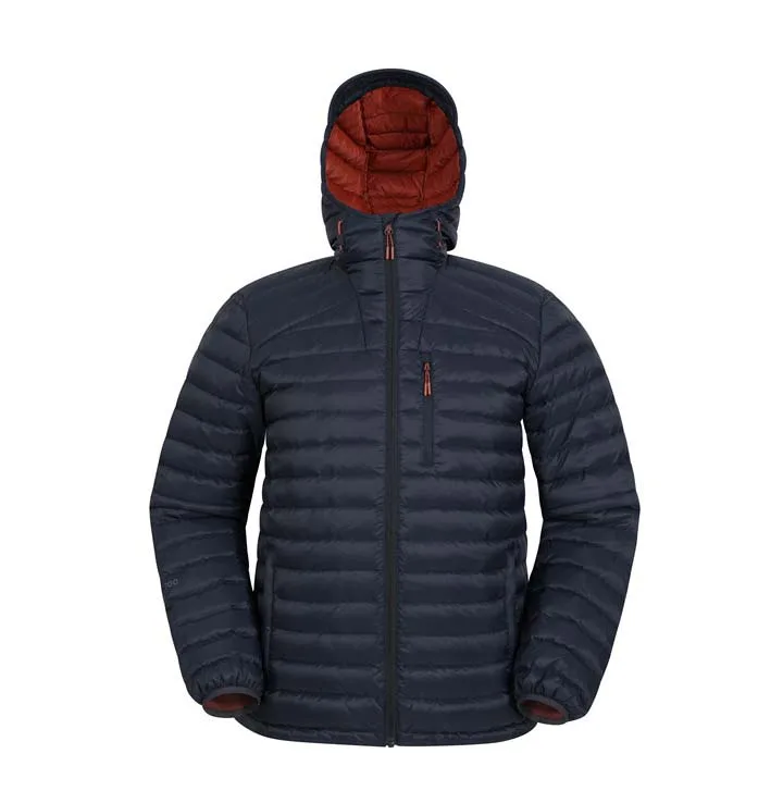 Men’s Hooded Puffer Jacket — Navy — Navy, front view