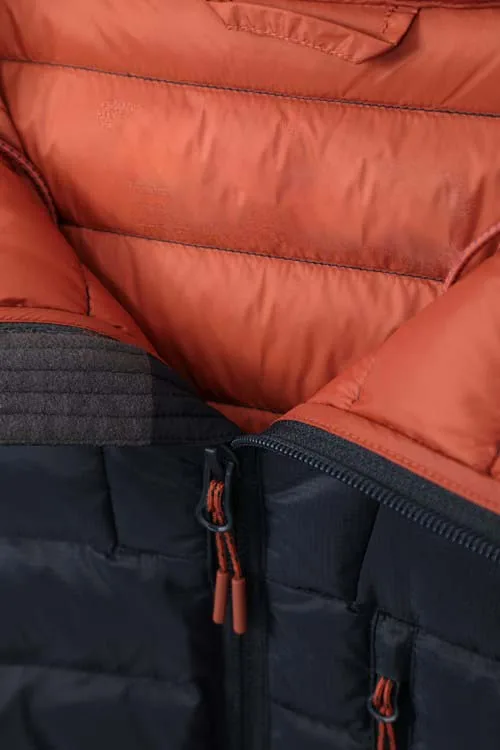 Men’s Hooded Puffer Jacket — Navy — Navy, lining and zipper detail