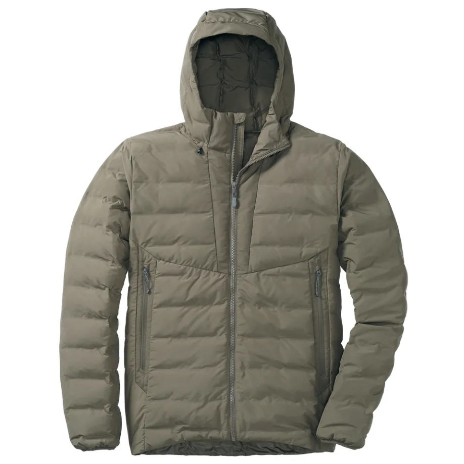 Men’s Hooded Quilted Jacket — Olive/Army Green — Olive/Army Green, front view